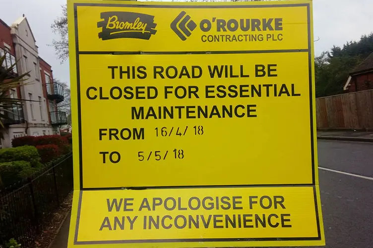 Wendover Road Bromley Closed For Maintenance