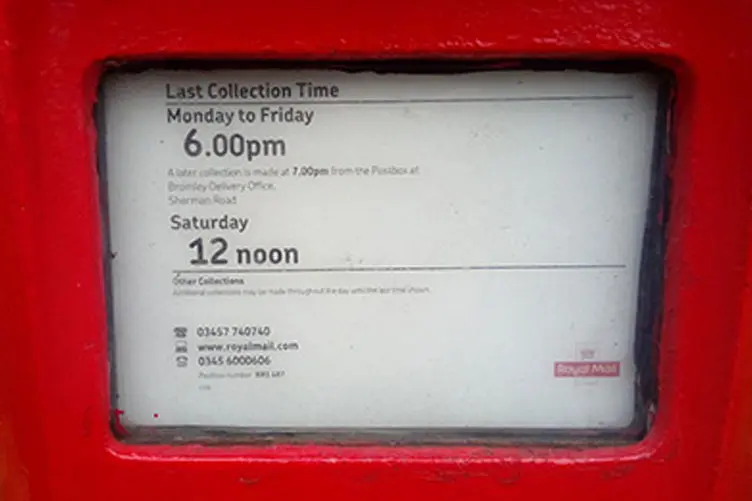 Bromley High Street Postbox Collection Time